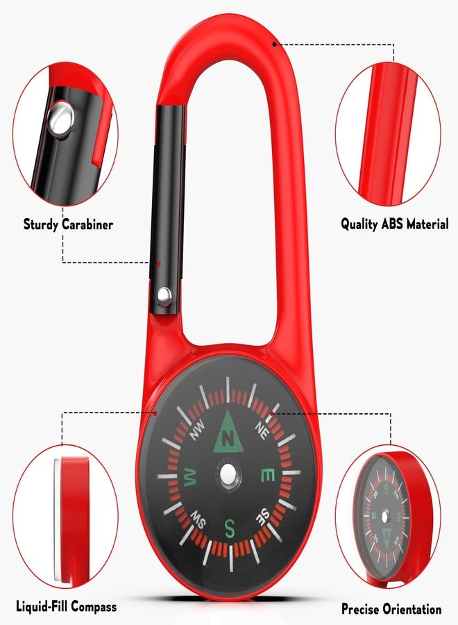 TYTDOUTER Carabiner Clip On Compass Keychain, Mini Pocket Compass for Hiking, Camping, Fishing, Portable Small Compass Survival, Lightweight Keychain Compass for Kids and Outdoor Adventures - Image 2