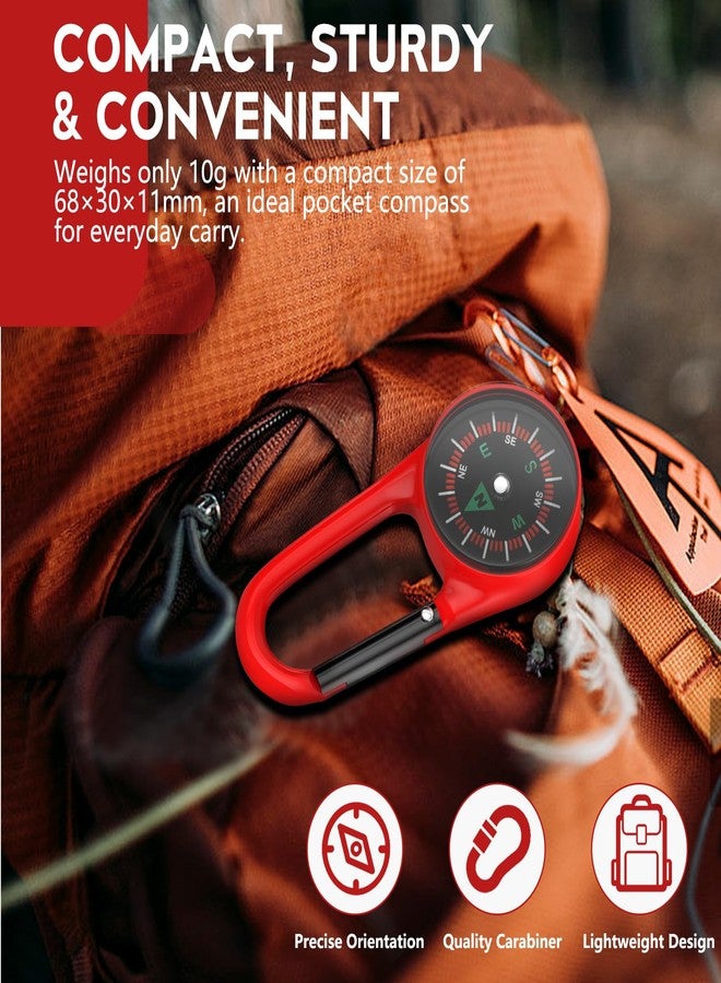 TYTDOUTER Carabiner Clip On Compass Keychain, Mini Pocket Compass for Hiking, Camping, Fishing, Portable Small Compass Survival, Lightweight Keychain Compass for Kids and Outdoor Adventures - Image 4