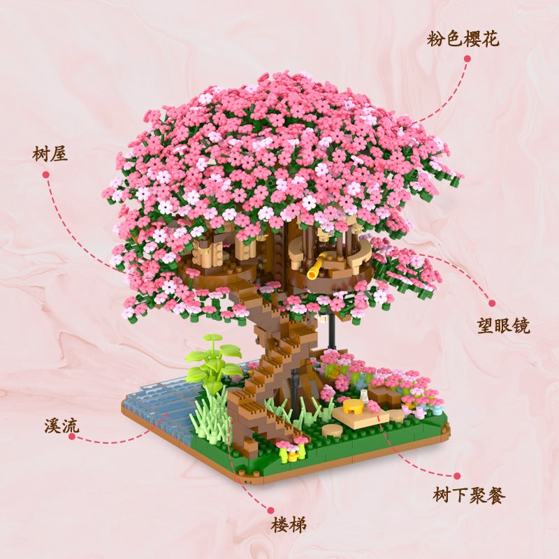 Sakura Tree House 609 Micro Diamond Small Particle Building Blocks Flower Educational Assembly Toy Girls' Gift Selling - Image 3