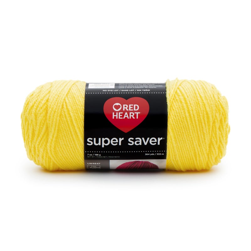 RED HEART Super Saver Yarn, Bright Yellow - Image 1