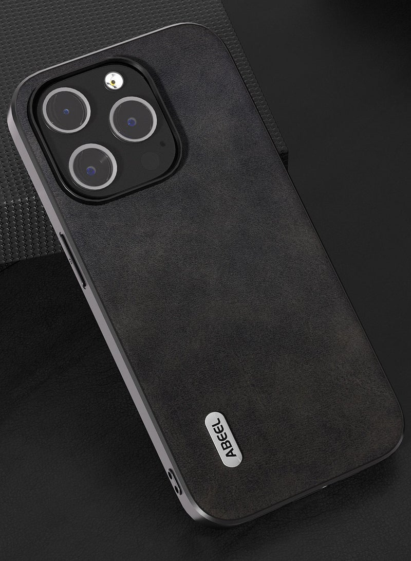 GULFLINK PU Leather Case Slim Luxury Business Non-Slip Grip Rugged Shockproof Full Body Protective Case for iPhone 15 Pro Max Black - Image 2