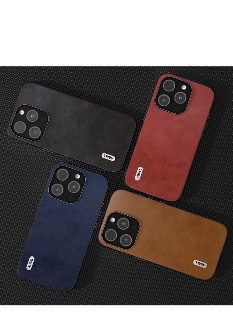 GULFLINK PU Leather Case Slim Luxury Business Non-Slip Grip Rugged Shockproof Full Body Protective Case for iPhone 15 Pro Max Black - Image 4