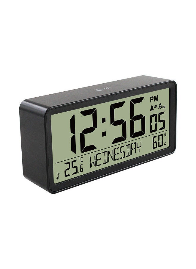Generic - LCD Digital Alarm Clock Battery Operated Desk Electronic Small Clock with Indoor Temperature Humdity Date Backlight Snooze Function for Home Bedroom Bedside Desk - Image 1