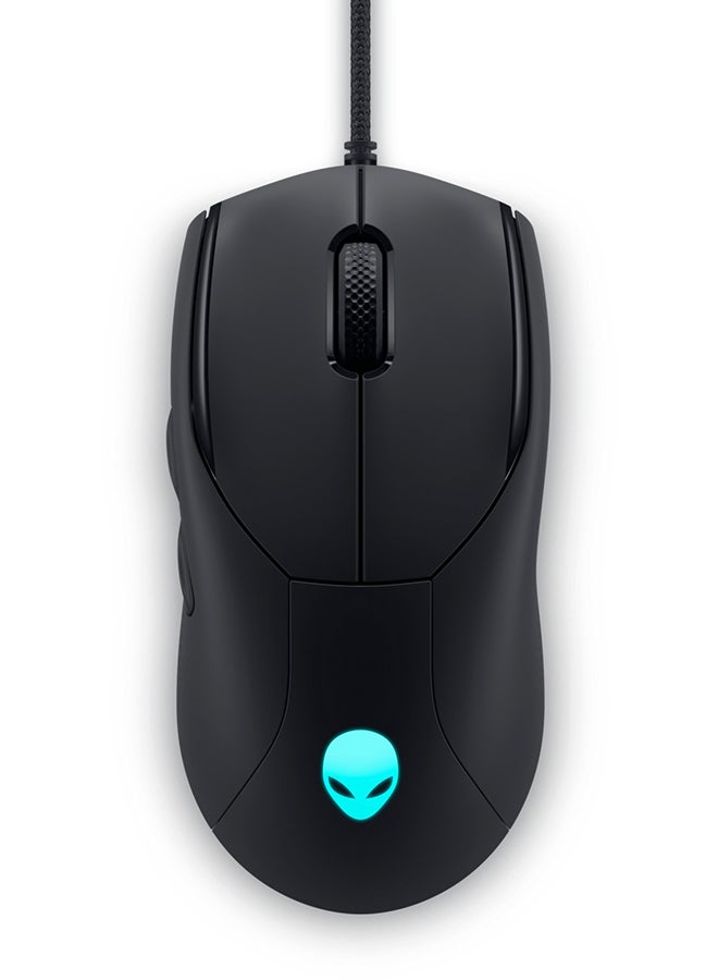 إليانوير ماوس الألعاب السلكي Alienware AW320M (أسود) مع 6 أزرار، معايرة تلقائية 19000 DPI، إضاءة AlienFX، 60 مليون نقرة، عجلة تمرير - Image 1