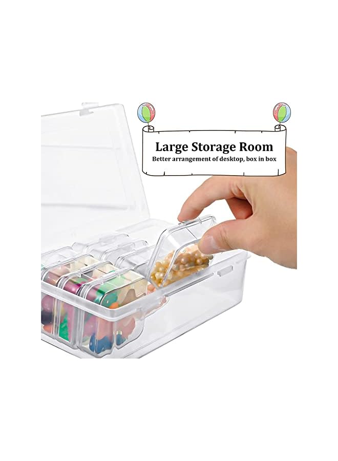 The Bros 15pcs Mini Bead Organizer,Clear Plastic Organizer Box,Craft Organizers And Storage for Beads, Jewelry and Craft Supplies - Image 2