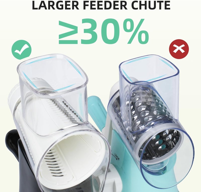 REDPANT 5 in 1 Rotary Cheese Grater, Manual Hand Crank Cheese Grater With Reinforced Suction & 5 Interchangeable Blades, Multifunctional Cheese Shredder, Easy to Use and Clean, Black - Image 5