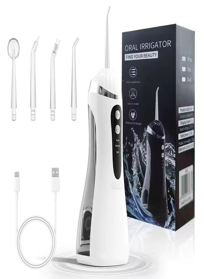 JD PRO Oral Irrigator with 3 Modes 4 Jets IPX7 | Cordless Waterproof Rechargeable Irrigation Cleaner with 200ml Detachable Water Tank for Teeth Cleaning (Multicolor) - Image 1