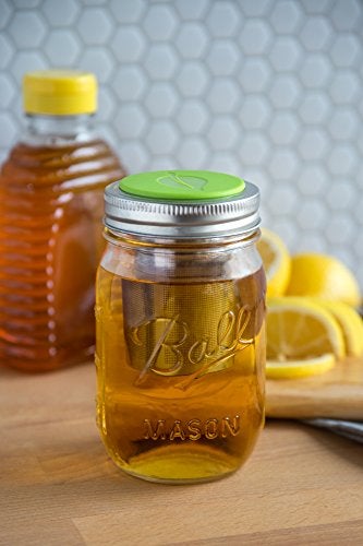 Jarware Tea Infuser Lid for Regular Mouth Mason Jars, Green - Image 4