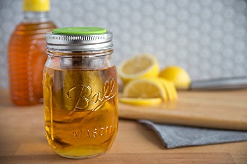 Jarware Tea Infuser Lid for Regular Mouth Mason Jars, Green - Image 2