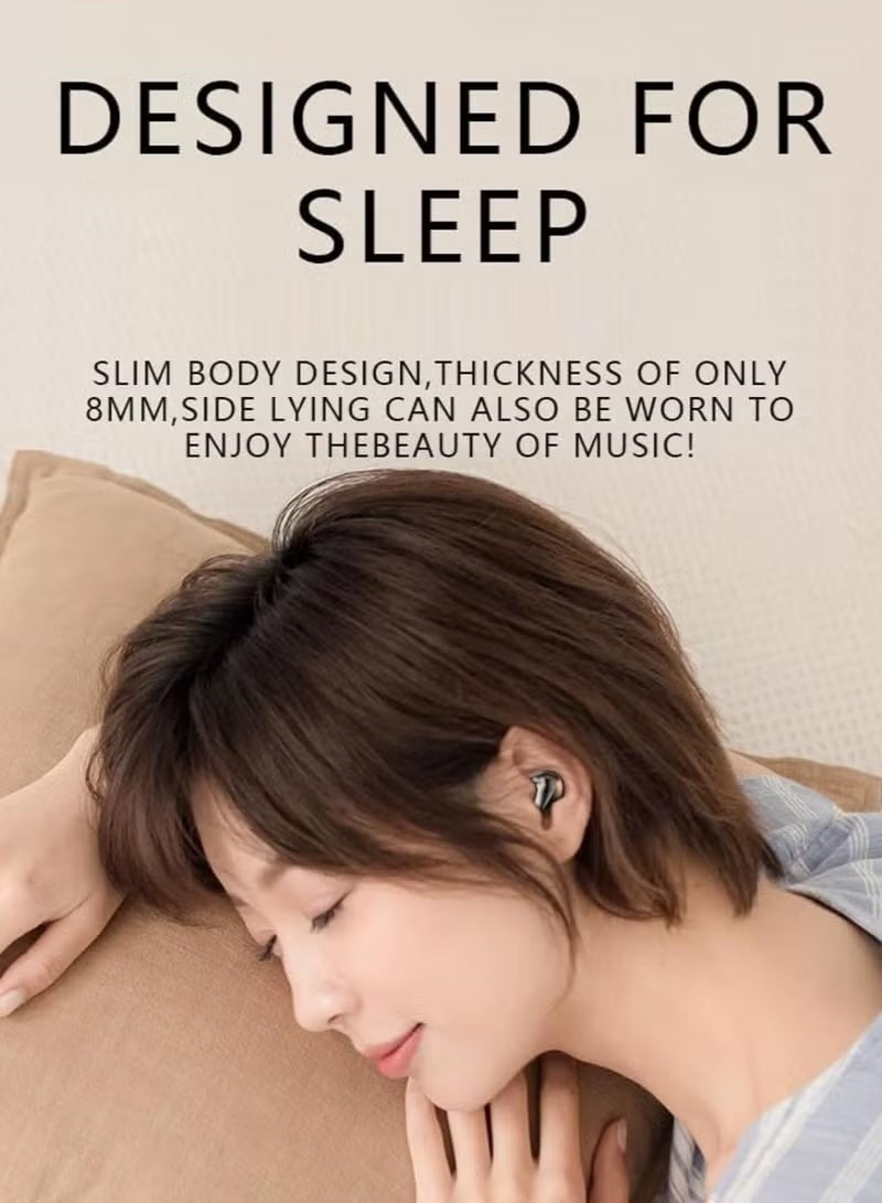 Active Noise Cancelling Sleep True Wireless Earbuds, Invisible, Comfortable, Sound-Isolated, Bluetooth 5.3, Suitable for Sleeping, Side Sleepers, Driving, Cycling, Studying, High-Fidelity Sound Quality, Skin-Friendly Silicone Material for a Comfortable Fit (Black) - Image 4