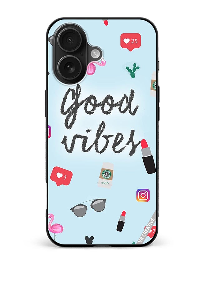Protective Case Cover For Apple iPhone 16 Plus Good Vibes Ready To Pose Design Multicolour