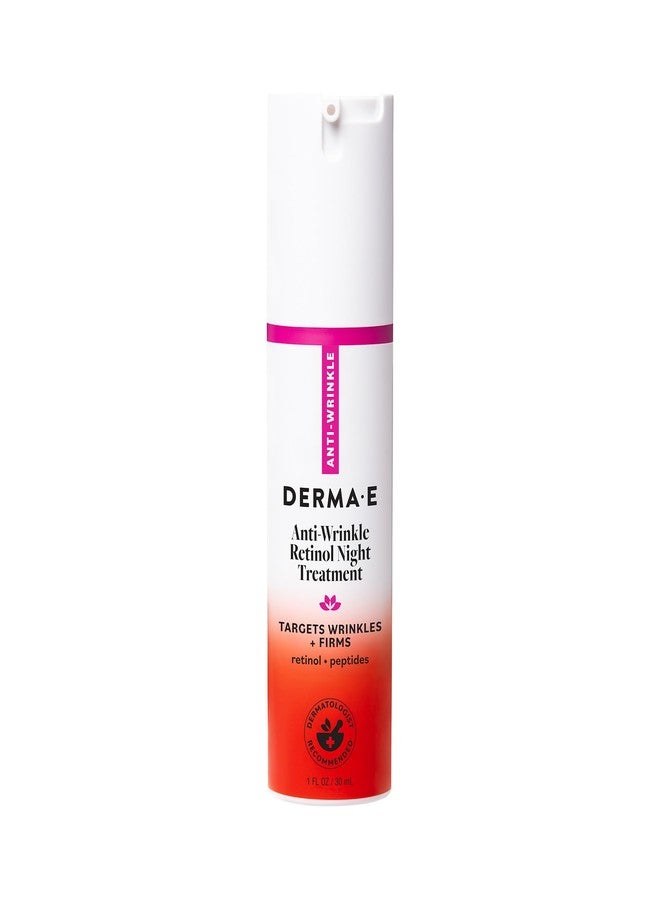 derma-e Derma E Anti-Wrinkle Retinol Night Treatment Lotion for Face & Neck, 1 Fl Oz, Peptides & Niacinamide to Help Reduce Appearance of Fine Lines & Wrinkles, Improve Skin Elasticity & Texture - Image 1