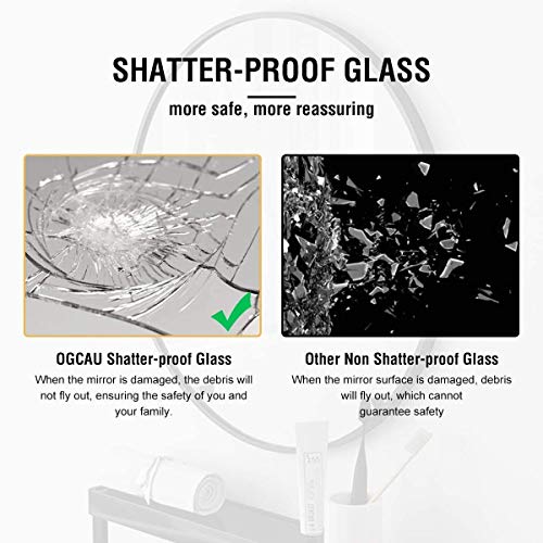 TINITALO Frameless Decorative Mirror Glass for Wall Mirror for Bathrooms Mirror in Home Mirror Decor Mirror Size : 18 X 24 Inch QG 65, Unframed, Silver, Semicircular - Image 4
