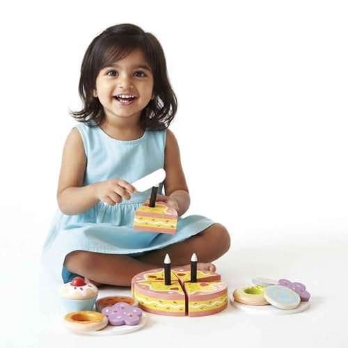 Shumee Wooden Pretend Play Dessert Set - Cake, Donuts, Cookies & Cupcake | (3 Years+) | Montessori Wooden Toy | Kitchen Pretend & Play Food Set For Kids | Indoor & Outdoor Toys For Kids | Gift For Kid - Image 1