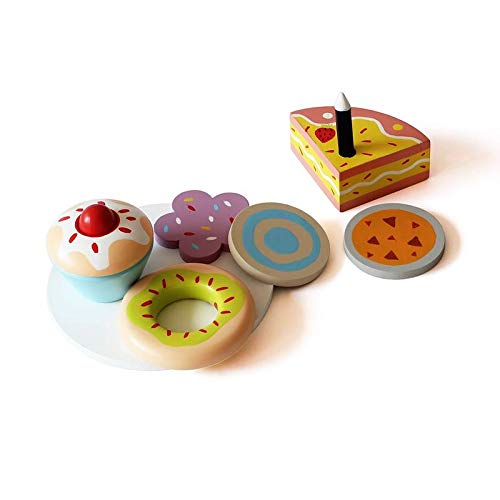 Shumee Wooden Pretend Play Dessert Set - Cake, Donuts, Cookies & Cupcake | (3 Years+) | Montessori Wooden Toy | Kitchen Pretend & Play Food Set For Kids | Indoor & Outdoor Toys For Kids | Gift For Kid - Image 3