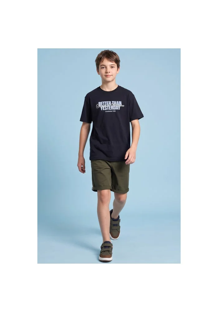 R&b Typography Print T-Shirt with Crew Neck and Short Sleeves