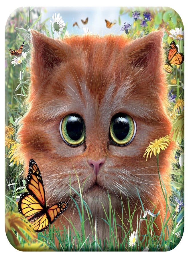  ديلوكس بايز قاعدة أكواب ثلاثية الأبعاد من الفلين من لايف لايف - قطة زنجبيل من ديلوكس بيس. قاعدة أكواب مزينة بصورة حيوان ثلاثية الأبعاد. حصيرة أكواب واقية مانعة للانزلاق، مثالية لتزيين المنزل والإكسسوارات المنزلية. - Image 1