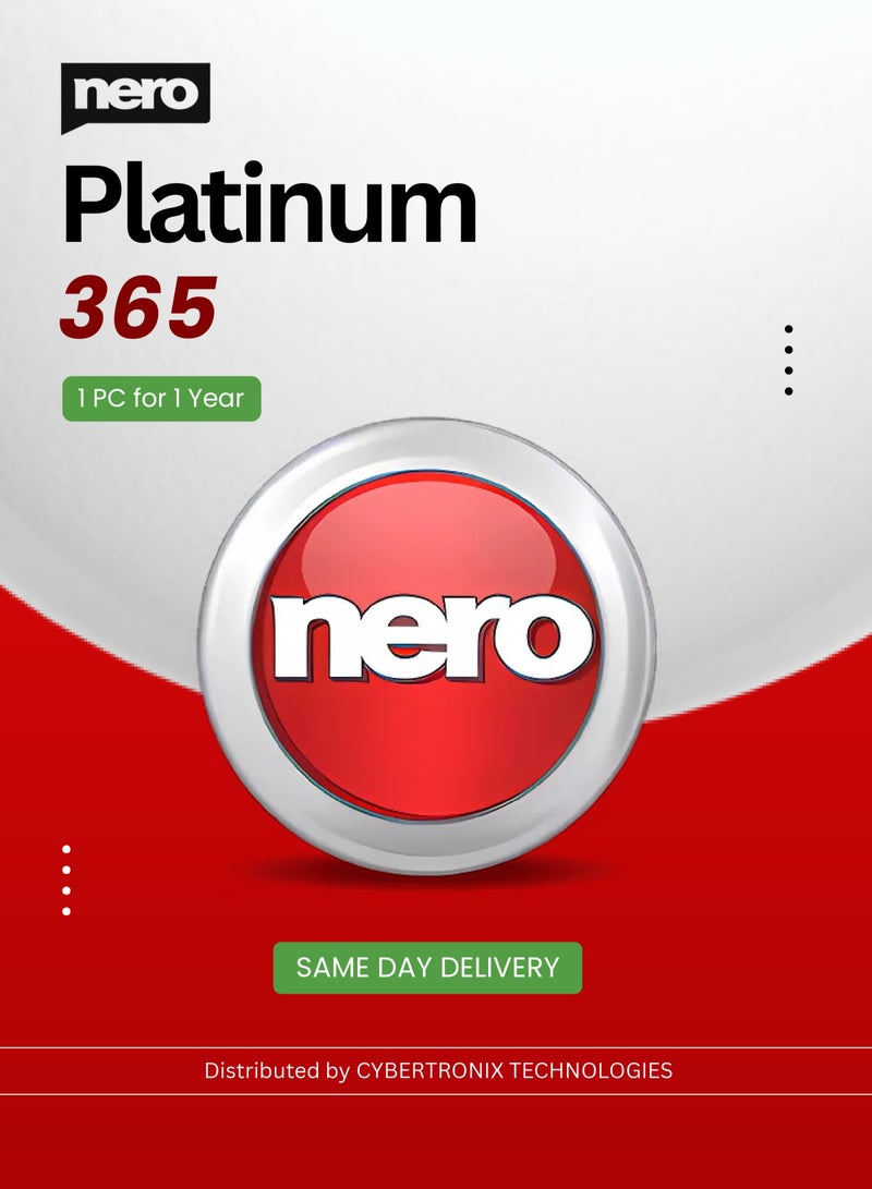 Nero Platinum 365 | 1 PC for 1 Year | Digital License | SAME DAY DELIVERY
