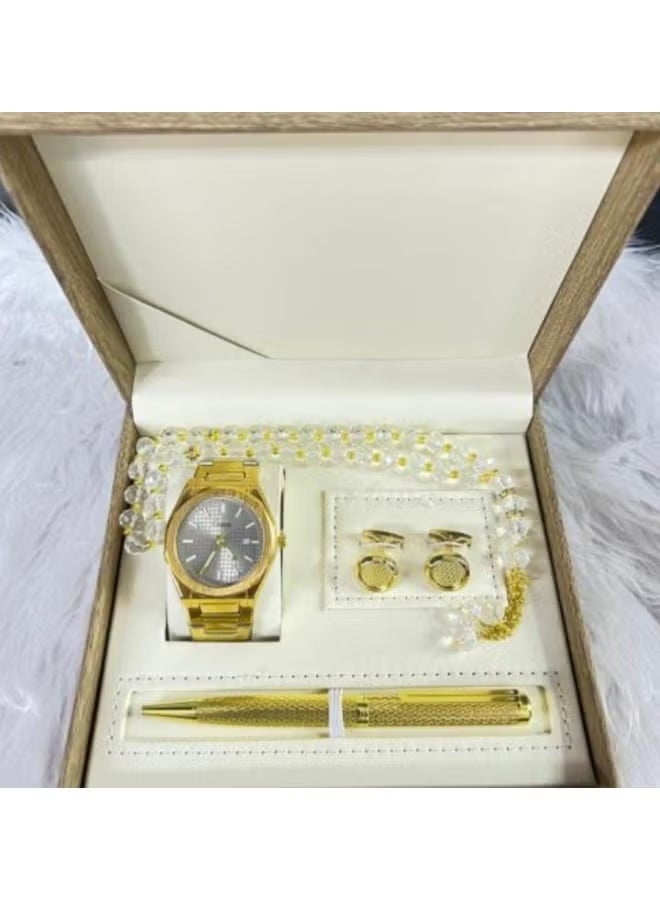 ريفا طقم ساعه مكونه من ازرار اكمام وكبك مع قلم