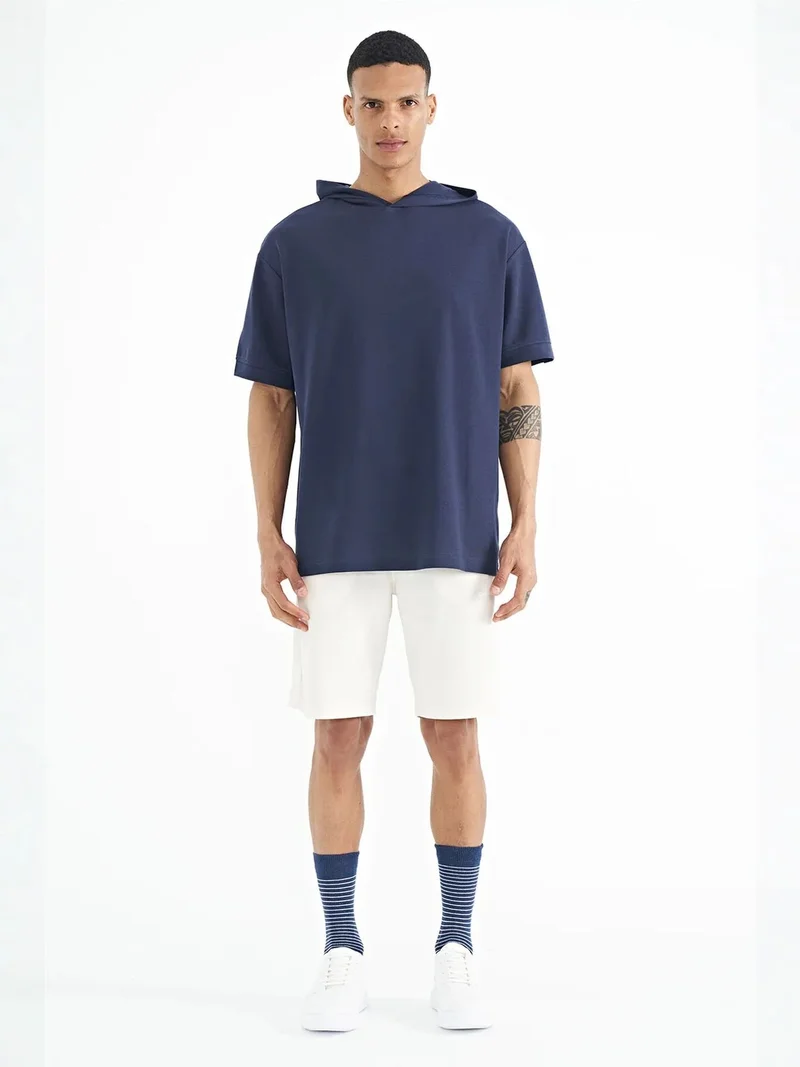 تومي لايف TOMMY Oversized Hooded T-Shirt with Accessory Details