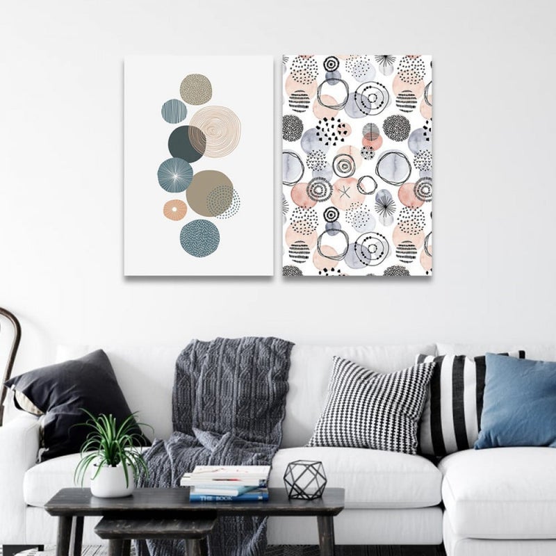 Marktna A double canvas painting with a modern design, total size 80 x 60 cm - Image 1