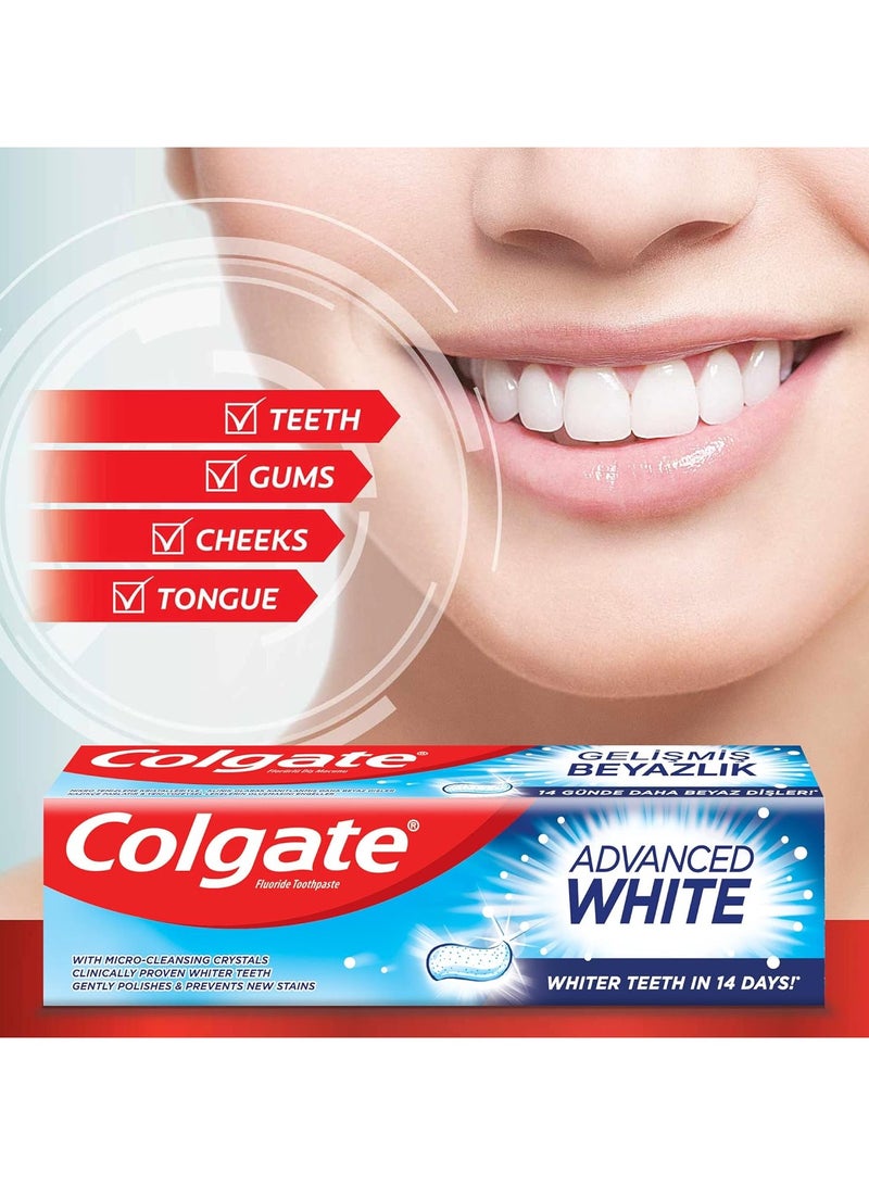 Colgate Toothpaste Advanced White, Whitening Toothpaste, 2x100 ml, 2 Pack - Image 2