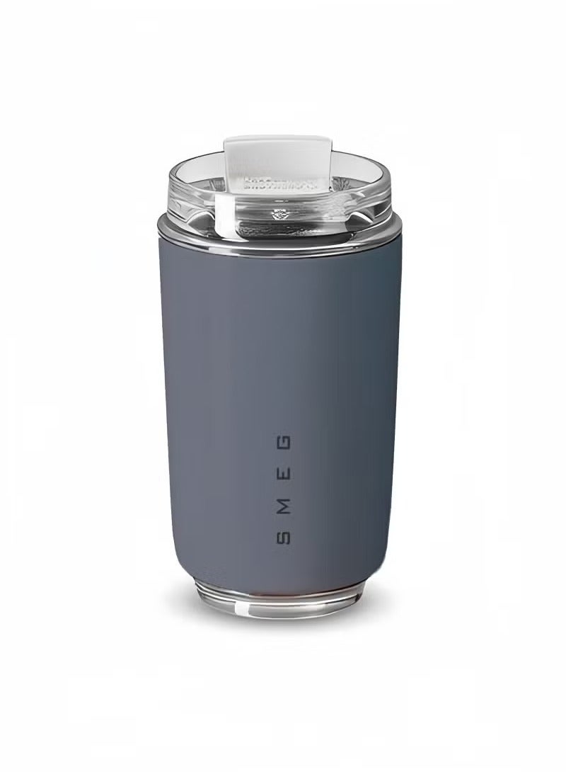 smeg 320ML Beverage Cup Travel Portable Car Drinking Cup Stainless Steel Vacuum Leak proof 320ML Coffee Thermos（Grey） - Image 1