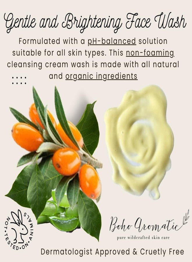 Boho Aromatic Sea Buckthorn Milky Face Wash – Gentle Creamy Daily Facial Cleanser with Aloe Vera – Brightening, Non-Drying, pH-Balanced Formula for Sensitive Skin & Pores – Anti-Aging Natural Hydrating Skincare - Image 3