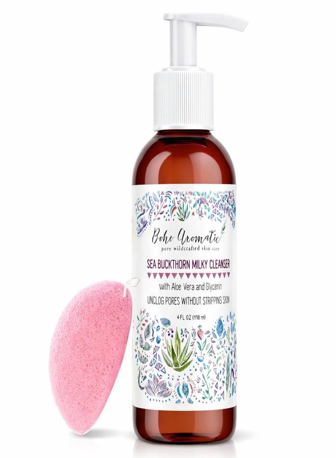 Boho Aromatic Sea Buckthorn Milky Face Wash – Gentle Creamy Daily Facial Cleanser with Aloe Vera – Brightening, Non-Drying, pH-Balanced Formula for Sensitive Skin & Pores – Anti-Aging Natural Hydrating Skincare - Image 1