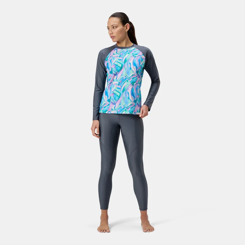 speedo Womens Printed Long Sleeve Swim Tee