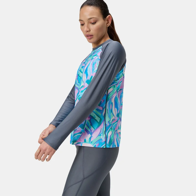 speedo Womens Printed Long Sleeve Swim Tee