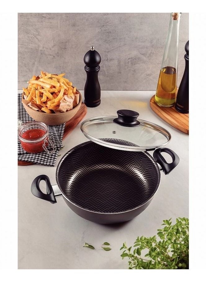 TRAMONTINA Since 1911,Made in Brazil- Paris, 12-piece Cookware Set, Lead-Colored Aluminum, Interior Starflon Max, Exterior Starflon Max, Nonstick Coating, PFOA Free, Tempered-Glass Lids, Steam Vents, Stainless-Steel Rims, Heat-Resistant Handles, Heat-Resistant Knobs, Nylon Utensils, Knives, Stainless-Steel Blades, Polypropylene Handles -  - Image 3