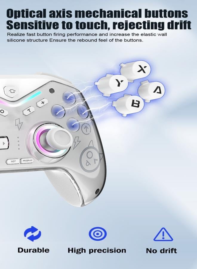 Magnetic face shell gamepad Hall joystick with light adjustment, Switch, Android IOS, wireless Bluetooth vibration