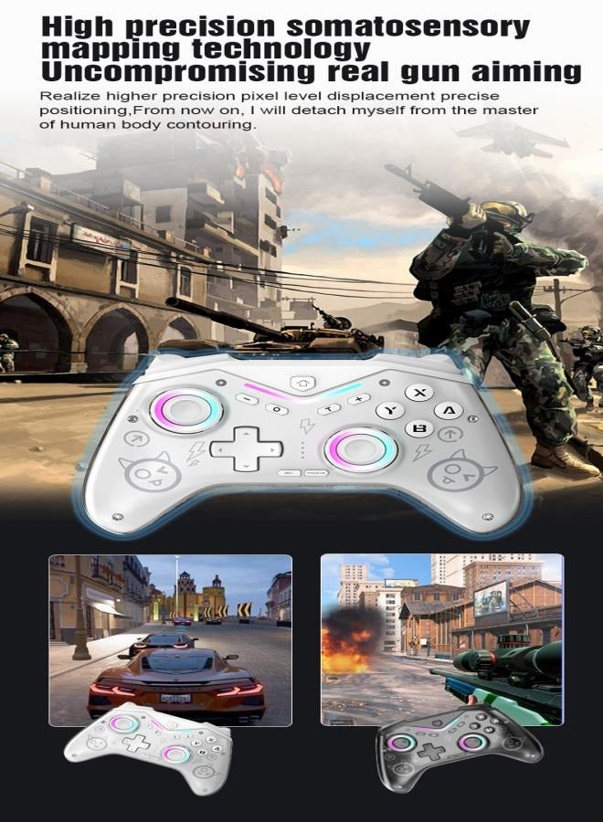 Magnetic face shell gamepad Hall joystick with light adjustment, Switch, Android IOS, wireless Bluetooth vibration