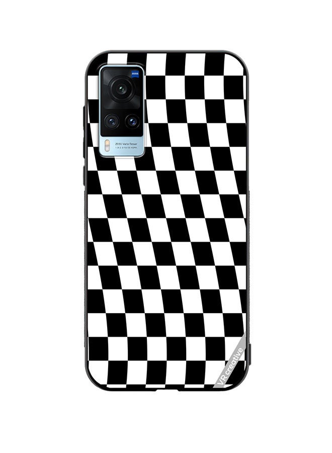 VR CREATIVE Protective Case Cover For Vivo X60 Checkered Design Multicolour - Image 1