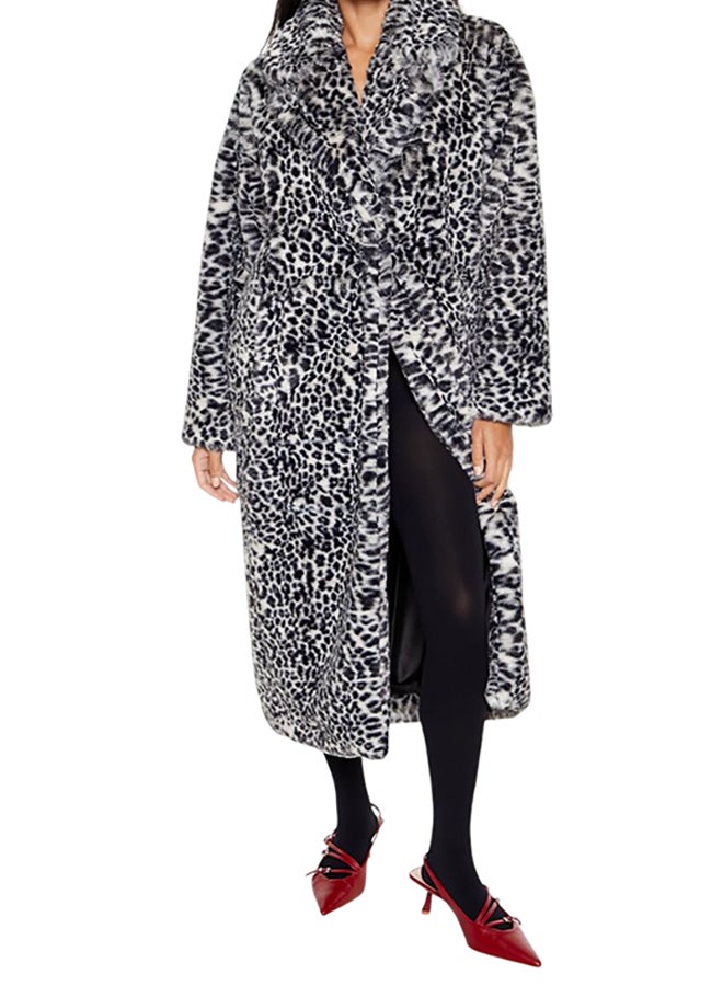 FOREVER 21 Faux Fur Leopard Longline Coat  - Image 1