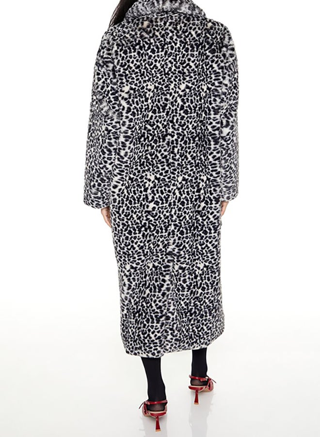 FOREVER 21 Faux Fur Leopard Longline Coat  - Image 4