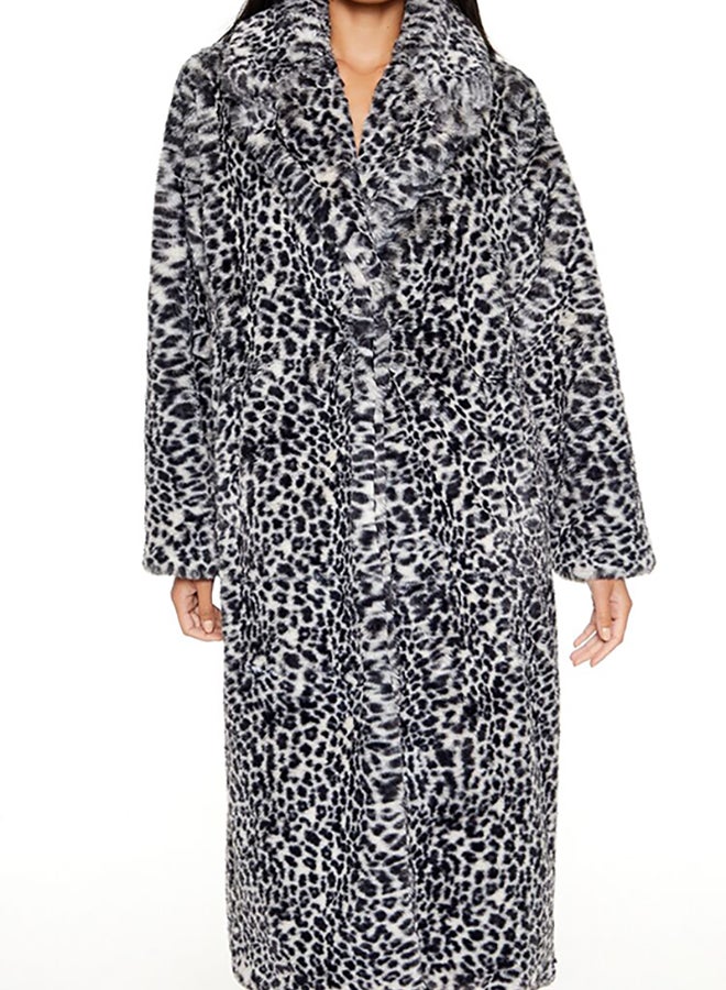 FOREVER 21 Faux Fur Leopard Longline Coat  - Image 2