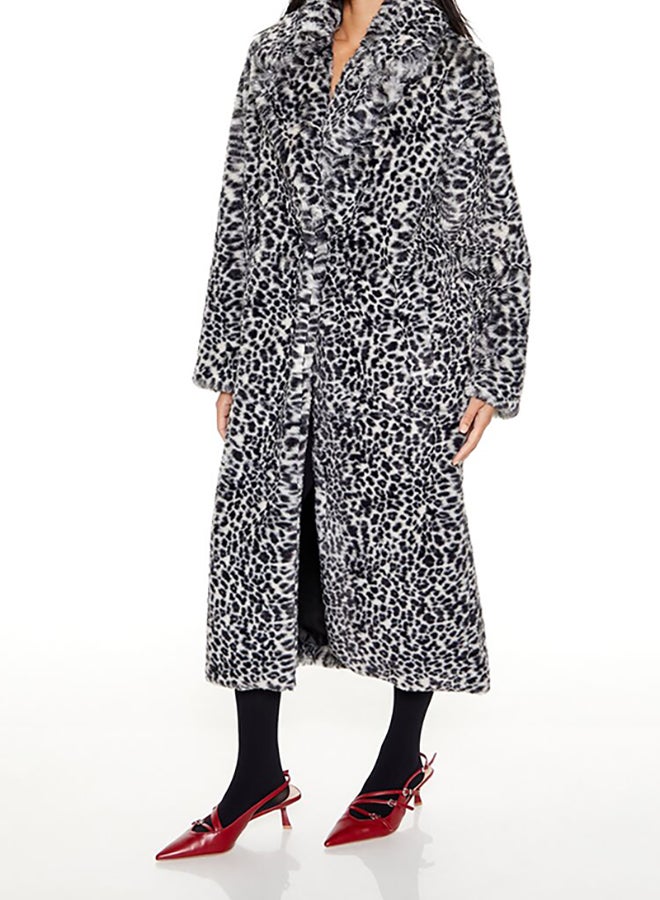 FOREVER 21 Faux Fur Leopard Longline Coat  - Image 3
