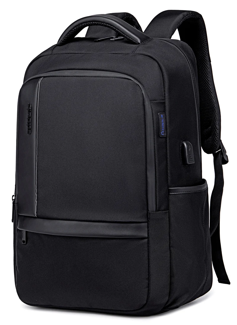 أركتيك هانتر Casual Travel Backpack Water Resistant Unisex School College Bag with Built in USB Port and Laptop Compartment for Men and Women B00120C Black