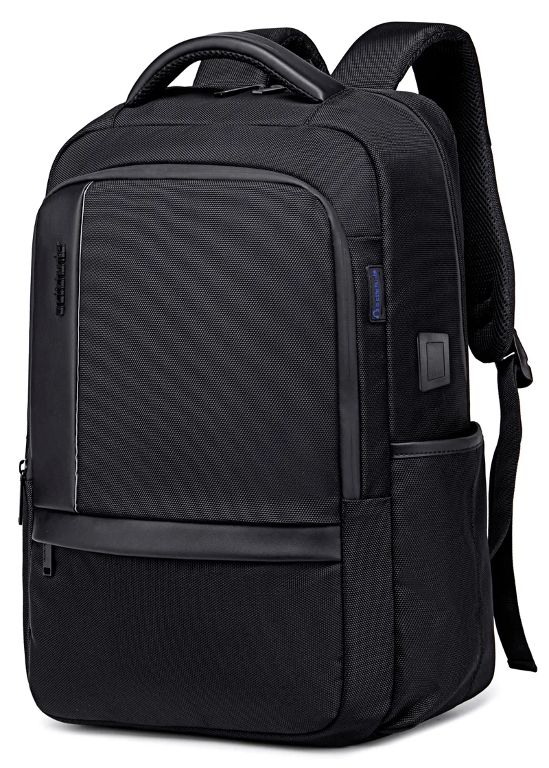 Arctic Hunter Casual Travel Backpack Water Resistant Unisex School College Bag with Built in USB Port and Laptop Compartment for Men and Women, B00120C, Black