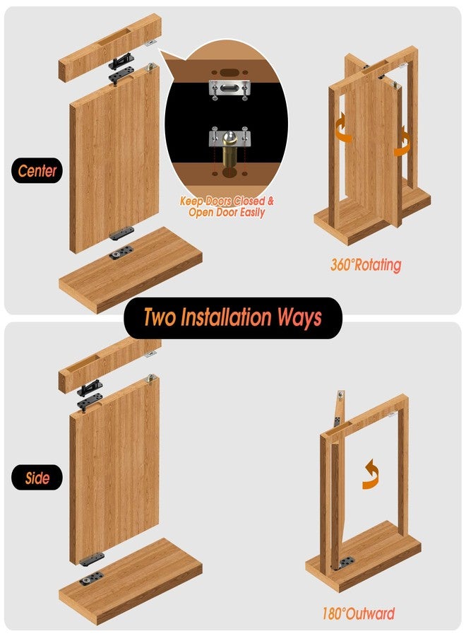 Aglehome Modern Heavy Duty Hidden Door Hinge, Stainless Steel, Black, Powder Coated, 360 Degree Rotation, 260kg/573lbs Capacity - Image 5