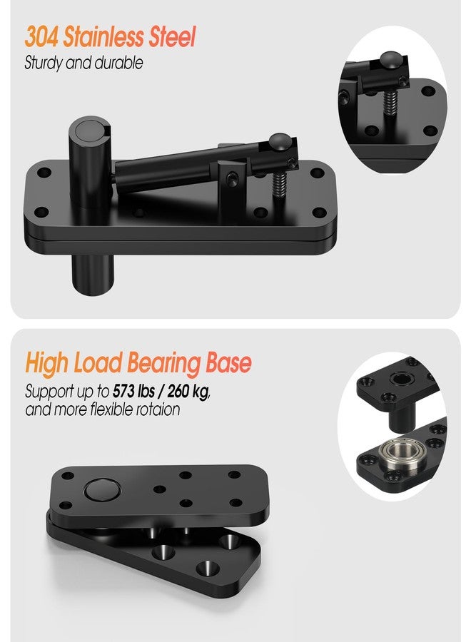 Aglehome Modern Heavy Duty Hidden Door Hinge, Stainless Steel, Black, Powder Coated, 360 Degree Rotation, 260kg/573lbs Capacity - Image 4