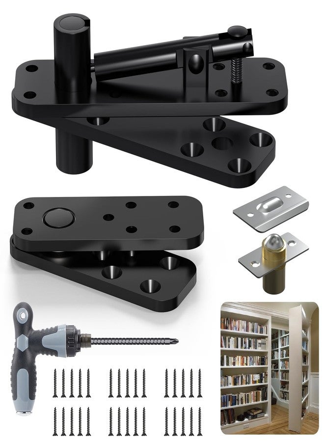 Aglehome Modern Heavy Duty Hidden Door Hinge, Stainless Steel, Black, Powder Coated, 360 Degree Rotation, 260kg/573lbs Capacity - Image 1