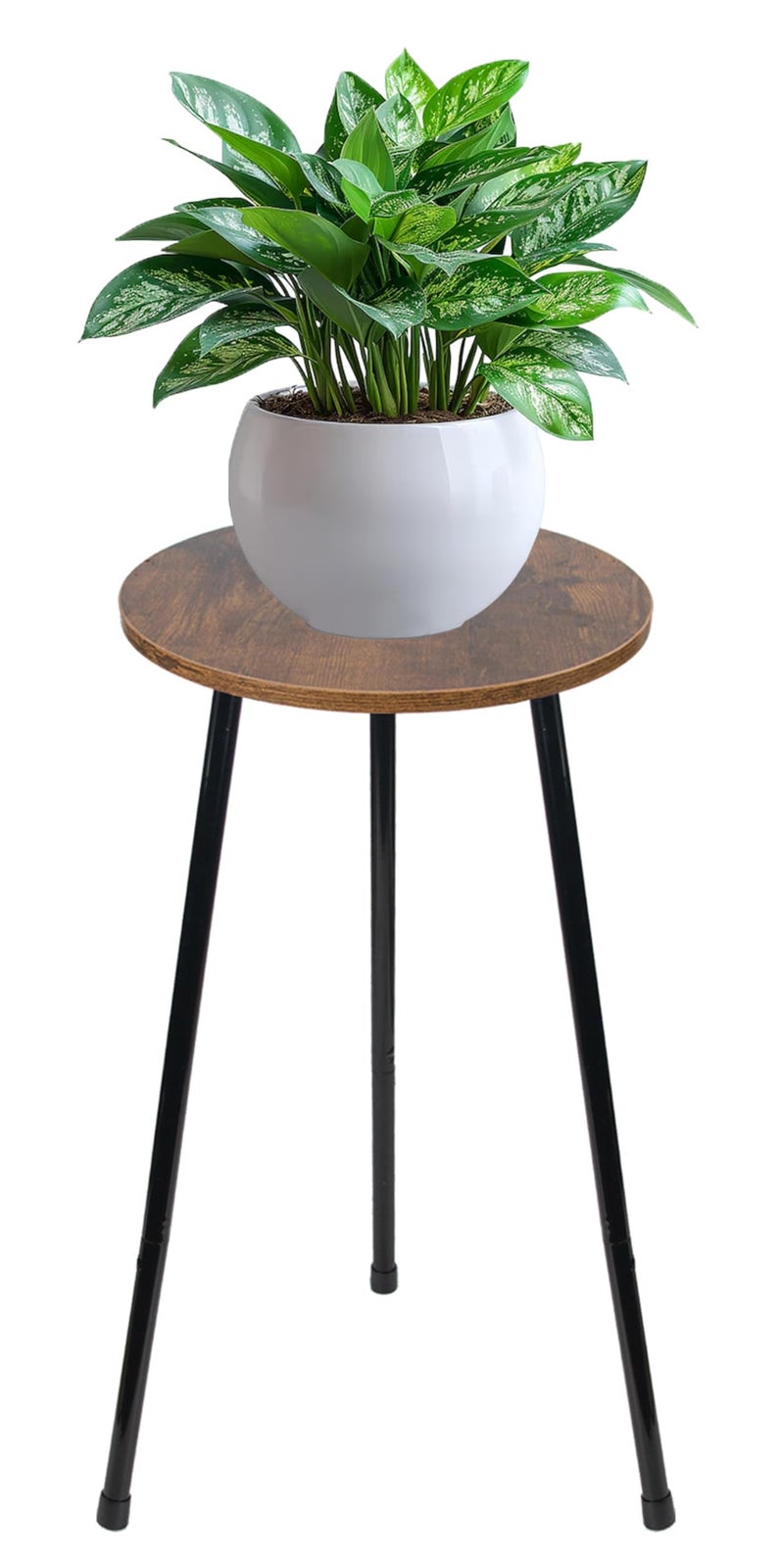 ARTORA Indoor Plant Stand, Mid Century Wood Plant Stool Adjustable Corner Tall Plant Sand Wooden Small Round End Table 18 Inch Plant Holder for Flower Pots Modern Home Decor (Brown) - Image 1