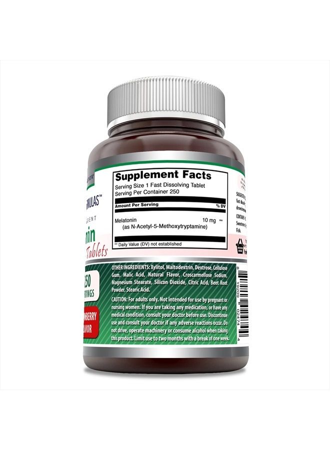 Amazing Nutrition Amazing Formulas Melatonin Fast Dissolve 10 Mg 250 Tablets | Strawberry Flavor | Non-GMO | Gluten Free | Made in USA - Image 3