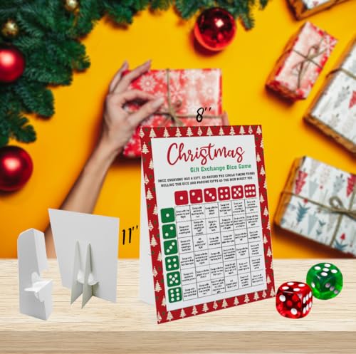 Xenseou Exchange Dice Game One Instruction Standing Sign with 2 Dice Christmas Group Party Game Xmas Gift Swap GameSDGE02 - Image 5