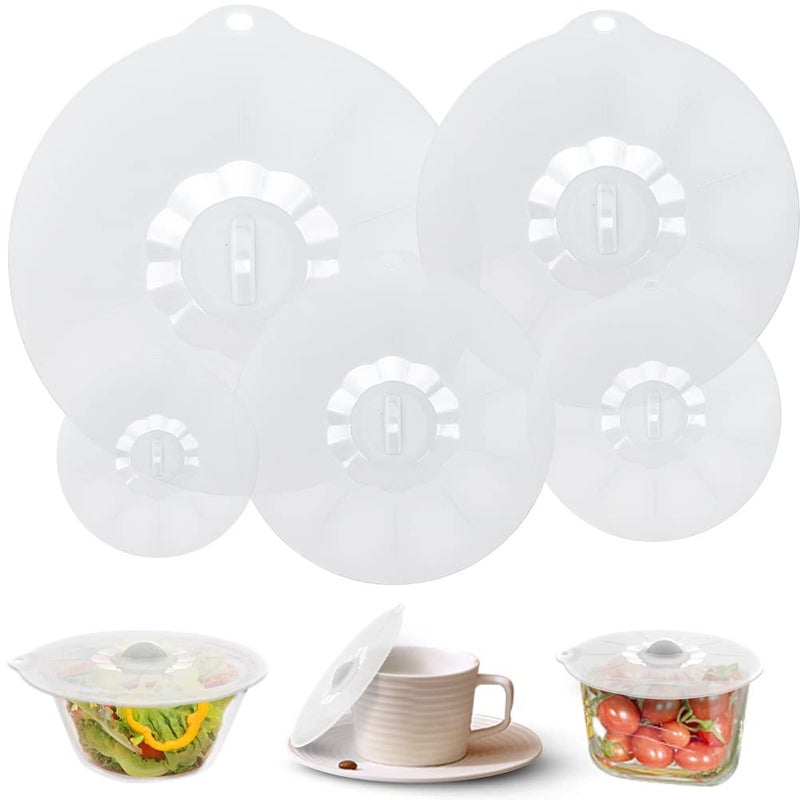 Silicone Lids for Food Storage  Silicone Bowl Covers Silicone Pot Lids BPA Free Silicone Suction Lids Silicone Microwave Cover Silicone Pot Covers for Cups Bowls Pots Pans Oven Fridge
