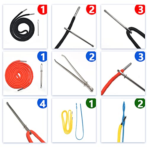 Renashed 24Pack Replacement Drawstrings Universal Drawstrings with 4pcs Drawstring Threaders 10pcs Cord Locks for Pants Sweatpants Hoodies Scrubs Jackets Shorts 51" Long 12 Colors - Image 5