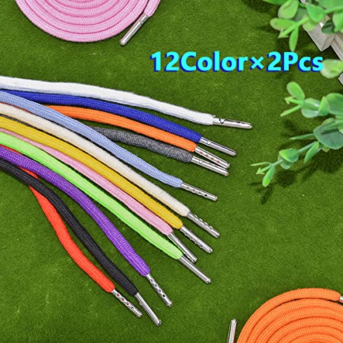 Renashed 24Pack Replacement Drawstrings Universal Drawstrings with 4pcs Drawstring Threaders 10pcs Cord Locks for Pants Sweatpants Hoodies Scrubs Jackets Shorts 51" Long 12 Colors - Image 4